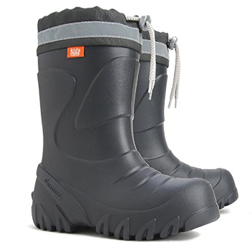 demar. Kinder Mädchen Jungen Gummistiefel Wolle gefüttert Regenstiefel leichtes Eva Material Graphit 26/27 EU von demar.