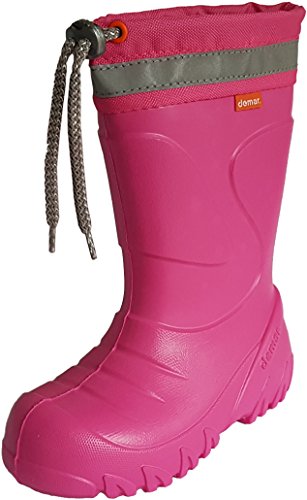 demar. Kinder Mädchen Jungen Gummistiefel Wolle gefüttert Regenstiefel leichtes Eva Material Pink 24/25 EU von demar.