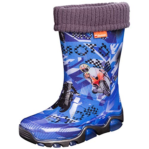 demar. Kinder Mädchen Jungen Gummistiefel gefüttert Regenstiefel, Motorräder, 30/31 EU von demar.