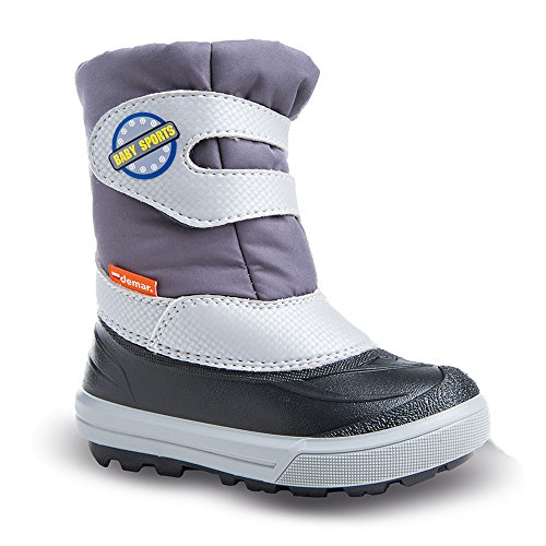 demar. Kinder Winterstiefel mit WOLLE gefüttert BABY SPORTS (22/23, grau) von demar.