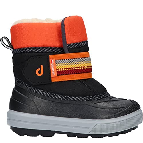 demar. Kinder Winterstiefel mit Wolle gefüttert Crazy (22/23, schwarz/orange) von demar.