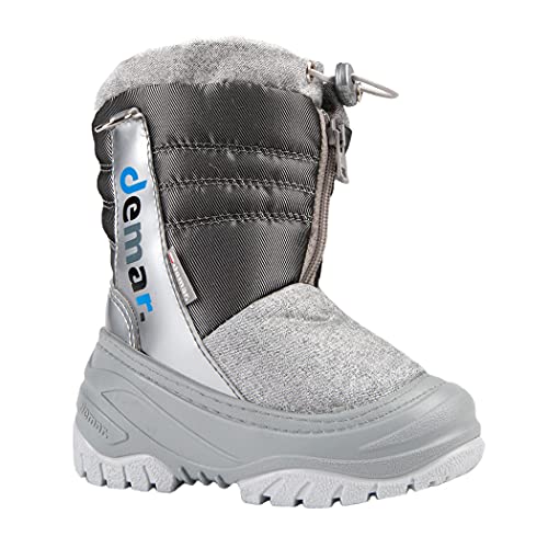 demar. Kinder Winterstiefel mit Wolle gefüttert Teddy (22/23, silber) von demar.