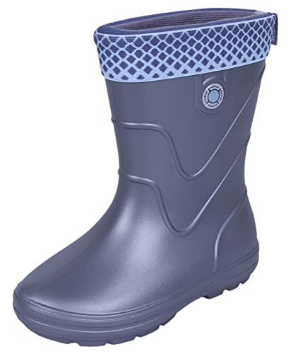 demar. federleichte EVA Gummistiefel gefüttert Regenstiefel Vibes (22/23, Grau Metallic) von demar.