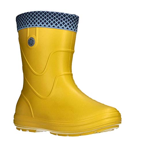 DEMAR. federleichte EVA Gummistiefel gefüttert Regenstiefel Vibes (24/25, Gelb) von DEMAR