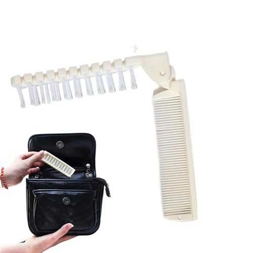 demaxiyad Faltbarer Reisekamm für Frauen, faltbarer Haarkamm für Männer | Reise-Haarbürsten-Set mit Doppelkopf, tragbar, Make-up-Stil von demaxiyad