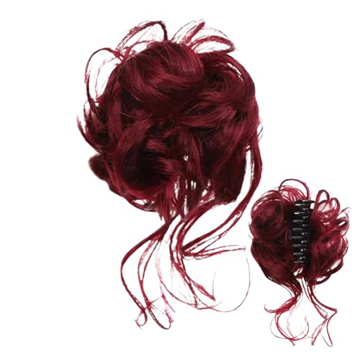 demaxiyad Haarknoten Extensions für Frauen - Lockig Wellig Kunsthaar Pferdeschwanz Dutt Verlängerungen,Hochsteckfrisur Extensions mit Volumen Stil Klammer Pferdeschwanz Halter für Damen von demaxiyad