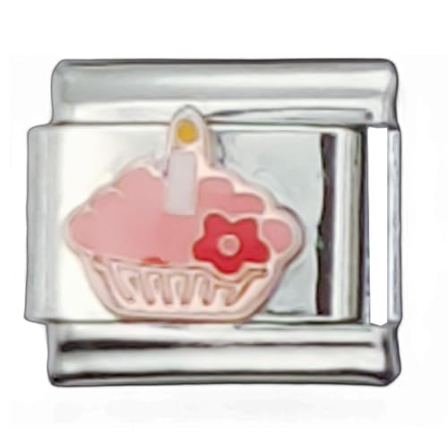 demaxiyad Italienischer Charm-Armband-Charm, italienisches Armband | Italienisches Charm-Armband mit Edelstahlgliedern | Handgefertigte Gliederarmbänder mit 1 cm Länge, Se référer au descriptif, Siehe von demaxiyad