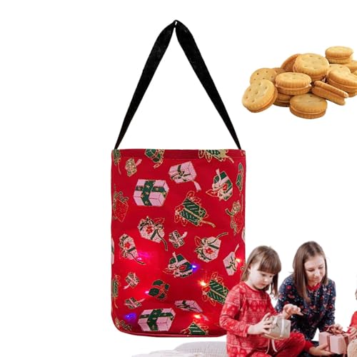 demaxiyad LED Tüte für Süßigkeiten oder Leckereien, Leuchttüten für Süßigkeiten oder Leckereien | Wiederverwendbare Weihnachtstüten mit LED-Licht für Weihnachtsfeier | Mehrweg wiederverwendbarer von demaxiyad