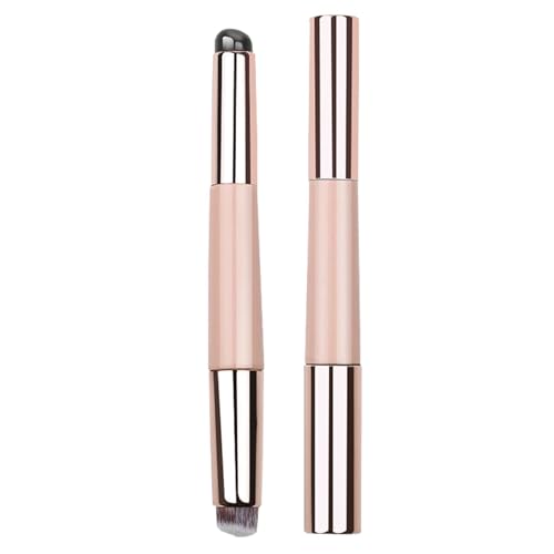 demaxiyad Lippen-Peeling-Pinsel, tragbarer runder Kopf, Lippenölpinsel, Mehrzweck-Lippenstift-Glanz-Make-up-Pinsel, weicher Doppelkopf-Lippenölpinsel mit Deckel für Damen und Mädchen von demaxiyad