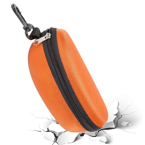 demaxiyad Reise-Brillenetui – Brillenetui Halter mit Karabiner – Stoßfeste Brillentasche mit Filzfutter Halter Gürtelclip für Frauen Kinder Radfahren Camping Wandern Reisen, Orange, Refer to von demaxiyad