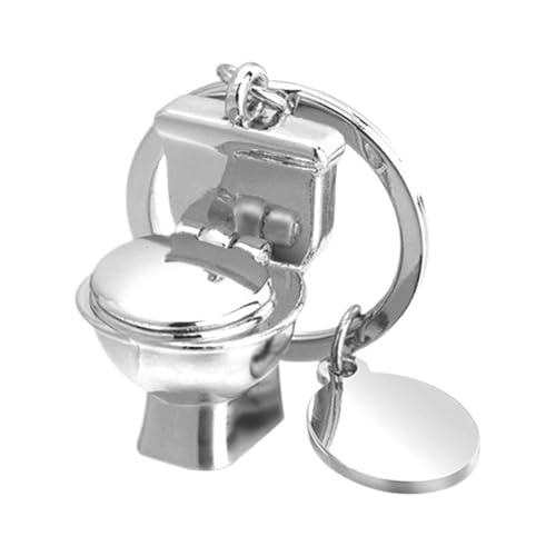 demaxiyad Toiletten-Schlüsselanhänger, Toiletten-Anhänger,Lustiger Schlüsselanhänger - Toilettenförmiger Metall-Schlüsselanhänger, Autoschlüsselhalter, Anhänger, dekoratives Zubehör für Männer und von demaxiyad