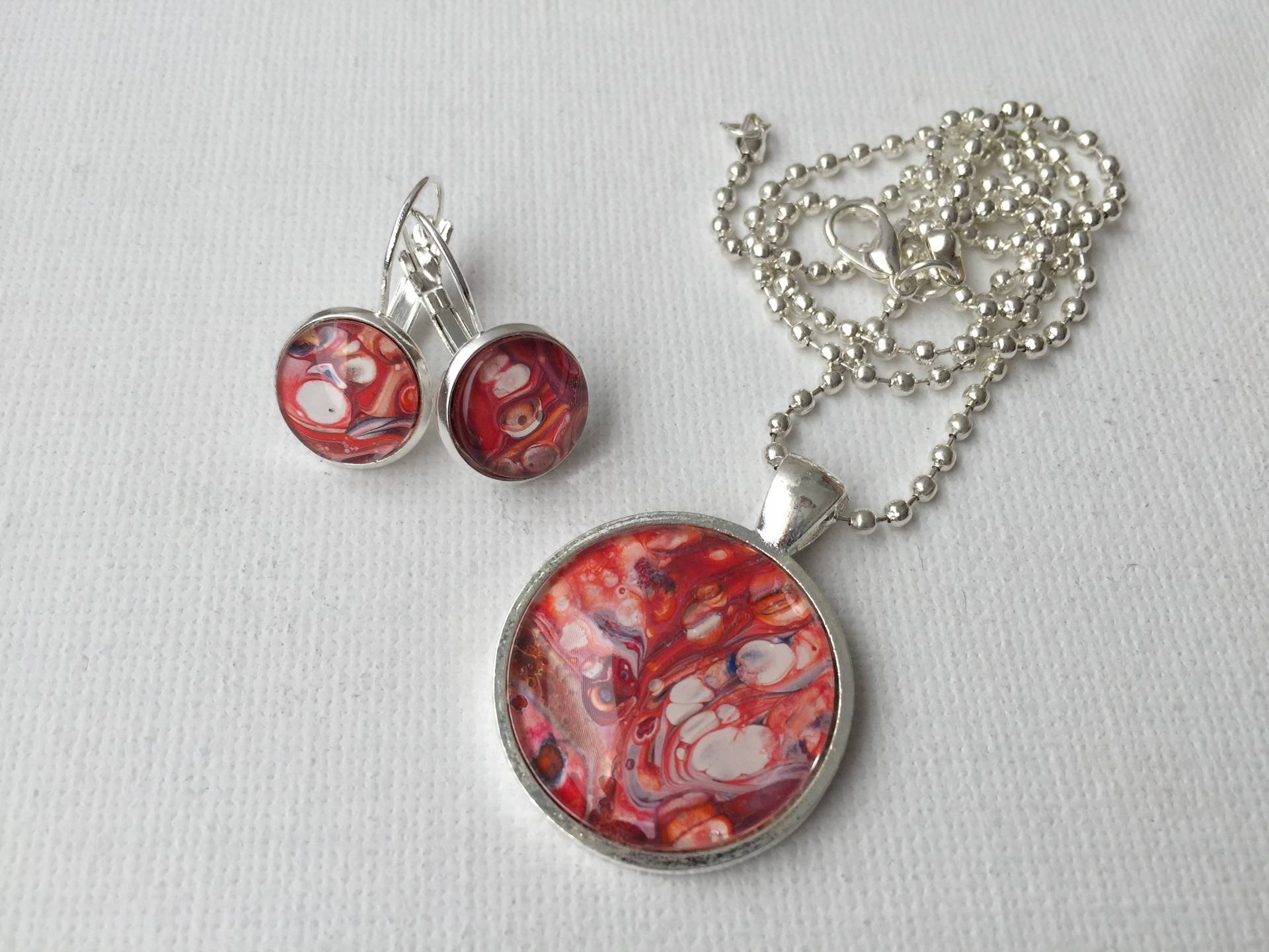 Handgefertigtes Schmuckset Versilbert | Halskette & Ohrstecker | Geschenk Für Frauen, Zum Geburtstag, Muttertag, Jubiläum Etc. #k2-S05 Handgefertigtes Schmuckset Versilbert | Halskette & Ohrstecker | Geschenk Für Frauen, Zum Geburtstag, Muttertag, Jubiläum Etc. #k2-S05 von derARTWERKshop