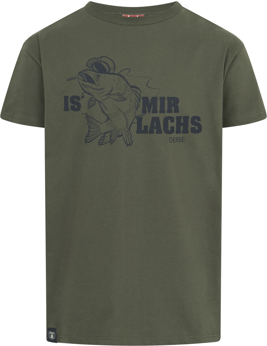 Derbe Hamburg Is Mir Lachs T-Shirt oliv in S von derbe hamburg