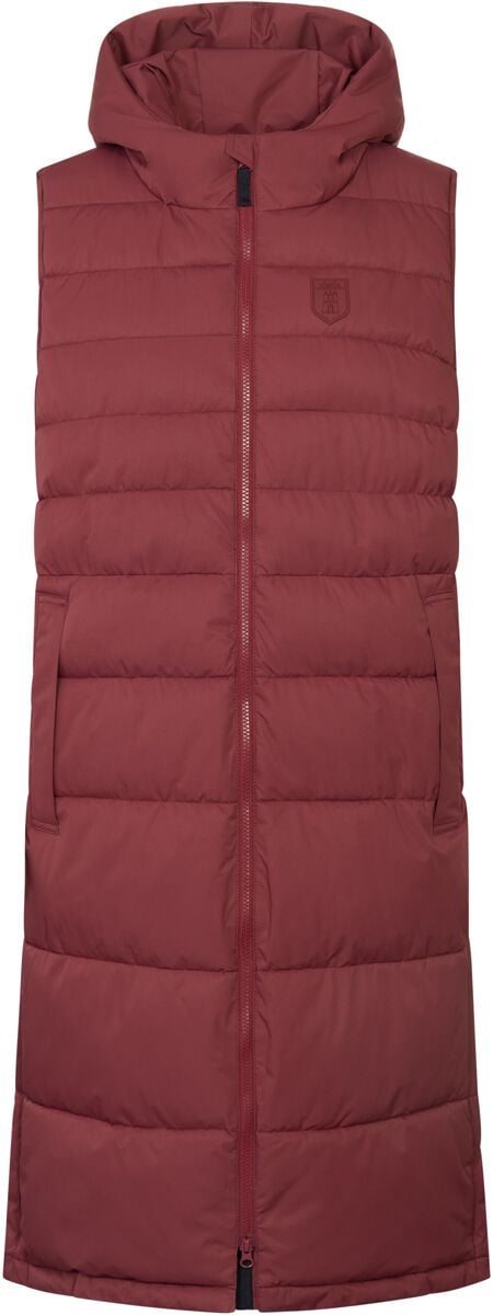 Derbe Hamburg Weste - Vestholm Long - XS bis XL - für Damen - Größe XL - rot von derbe hamburg