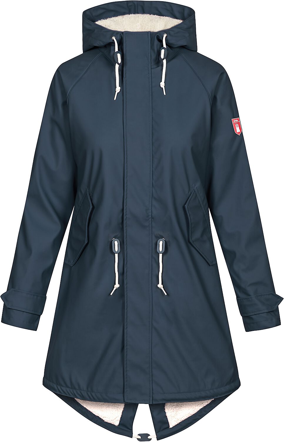 Derbe Hamburg Wintermantel - Friese Tidaholm - S bis 3XL - für Damen - Größe 3XL - navy/weiß von derbe hamburg