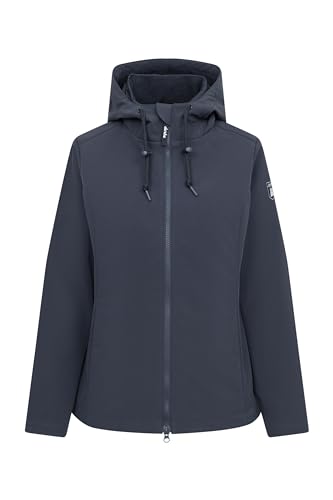 derbe Jacke Adeby Damen Dunkelblau Softshell 38 | Softshelljacke | Übergangsjacke | Kurz | Blau | Kapuze | Zip | Frauen von derbe