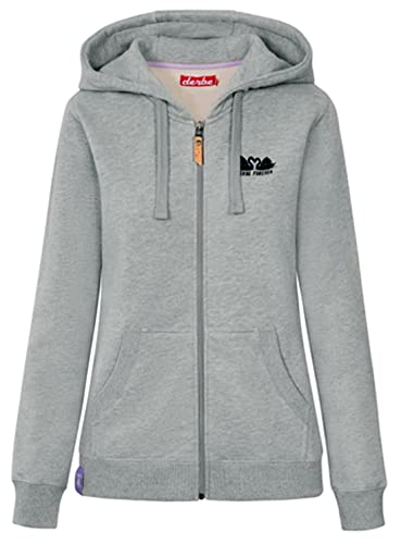 derbe Damen Sweatjacke Schwanenliebe Farbe grey 021 von derbe