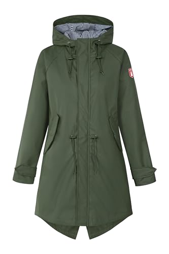 derbe Traveby Friese Fisher Oliv Damen Regenjacke Nachhaltig 36 von derbe