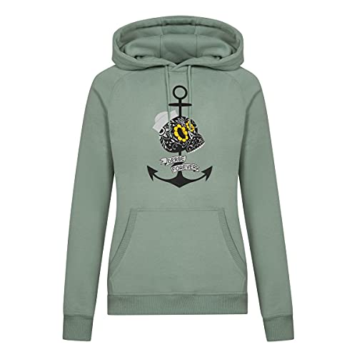 derbe Forever Hoodie Mrs Skull Kapuzenpullover Damen lili pad grün - M von derbe