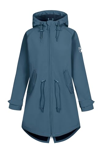 derbe Island Friese Orion Blue Damen Softshelljacke Blau Nachhaltig 38 | Softshelljacke | Übergangsjacke | Frauen| Kapuze | Zip | Hamburg von derbe