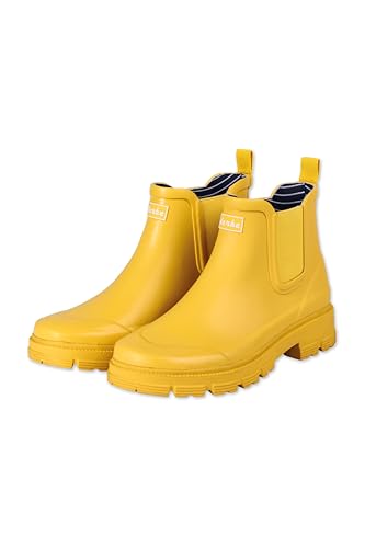 derbe Gruffig Puuschen Damen Gummistiefel Gelb Freesia Halbstiefel 37 | Gummischuhe Wasserdicht Stiefel von derbe