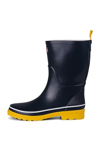 derbe Middlehooch Gummistiefel Damen Marine Blau Gelb Nachhaltig 39 | Wattstiefel Stiefel von derbe