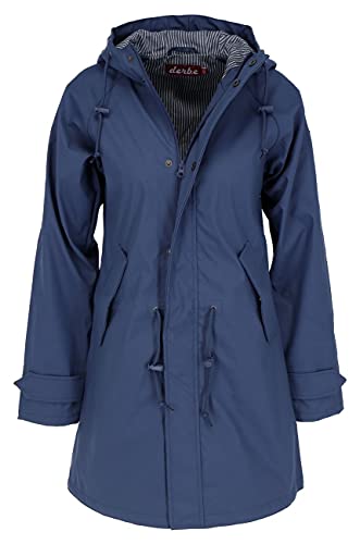 derbe Damen Regenmantel Travel Friese Fisher Striped Friesennerz Damen Regenjacke Bijou blau/blau gestreift - 36 von derbe