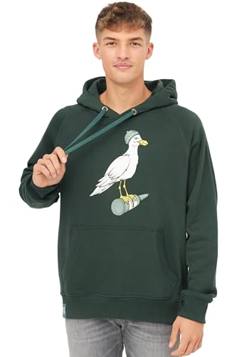 derbe Herren Hoodie Sweater Kapuzenpullover Kapuzensweatshirt Sturmmöwe, Farbe:Grün, Artikel:-0591 deep Forest, Größe:2XL von derbe