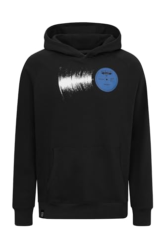 derbe Hoodie Platte Herren Jet Black Schwarz L | Schallplatte | Kapuzenpullover | Vinyl Motiv | Pullover | Männer | Sweat | Bio Baumwolle von derbe