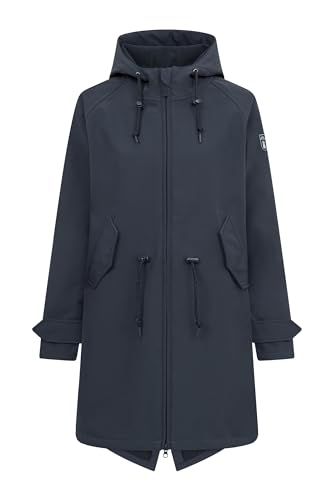 derbe Softshell Mantel Island Friese Damen Navy Dunkelblau 36 | Softshelljacke | Übergangsjacke | Frauen| Kapuze | Zip | Hamburg | Blau von derbe