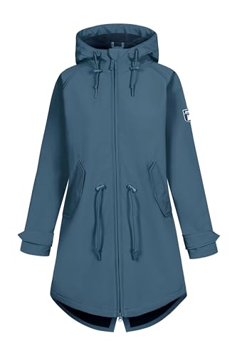 derbe Island Friese Orion Blue Damen Softshelljacke Blau Nachhaltig 46 | Softshelljacke | Übergangsjacke | Frauen| Kapuze | Zip | Hamburg von derbe