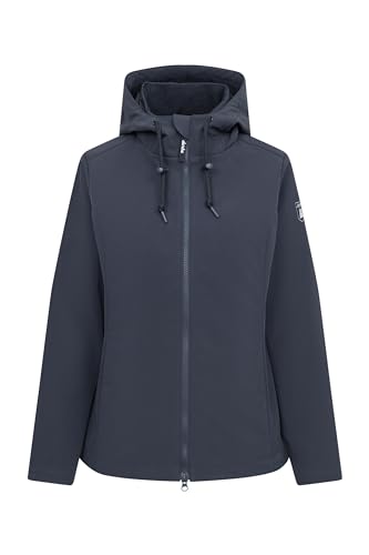 derbe Jacke Adeby Damen Dunkelblau Softshell 34 | Softshelljacke | Übergangsjacke | Kurz | Blau | Kapuze | Zip | Frauen von derbe