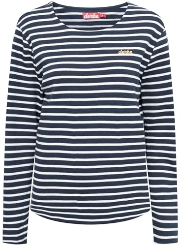 derbe Longsleeve Interstriped Women, M, Navy/Offwhite von derbe