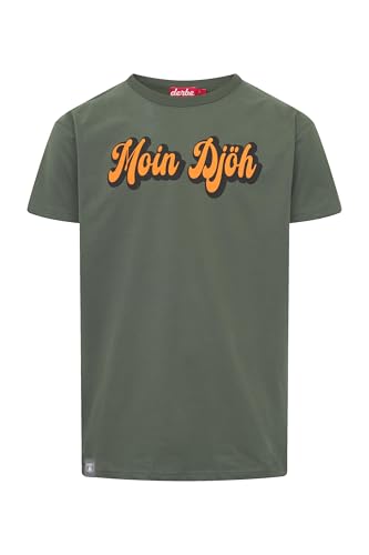 derbe Moin Djöh T-Shirt (DE/NL/SE/PL, Alphanumerisch, L, Regular, Regular, Olive) von derbe