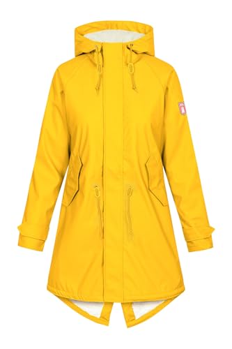 derbe Friese Tidaholm Damen Regenjacke Friesennerz Gelb 34 | Regenmantel | Frauen | mit Futter | Hamburg | Friesennerz | Warm von derbe