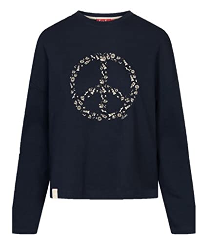 derbe Peace Damen Longsleeve Peace Pullover Navy Dunkelblau Weiß Nachhaltig von derbe