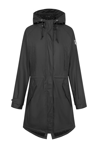 derbe Regenjacke Friese Tildaholm Glitter Damen Schwarz Gefüttert Glitzer 46 | Regenmantel | Frauen | mit Futter | Hamburg | Friesennerz | Warm von derbe