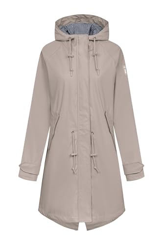derbe Regenjacke Friese Traveby Fisher Damen Cobblestone Beige 40 von derbe