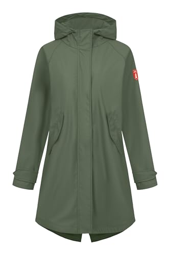 derbe Regenjacke Traveby Friese Plain Damen Grün Oliv 44 | Frauen | Regenmantel | Mesh-Futter | Kurzmantel | Hamburg von derbe