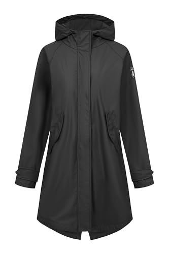 derbe Regenjacke Traveby Friese Plain Damen Schwarz 44 | Frauen | Regenmantel | Mesh-Futter | Kurzmantel | Hamburg von derbe