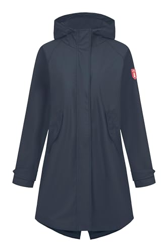 derbe Regenjacke Traveby Friesennerz Plain Damen Dunkelblau 38 | Frauen | Regenmantel | Mesh-Futter | Kurzmantel | Hamburg von derbe
