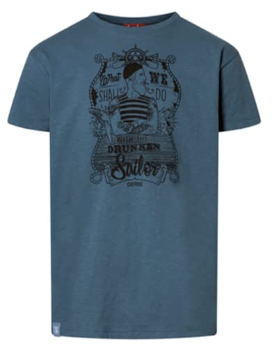 derbe Seemann Herren T-Shirt What Shall we do with The Drunken Sailor Farbe Orion Blue 0160 von derbe