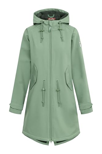 derbe Friese Island Damen Softshellmantel, Größe:38, Farbe:hedge green/deep forest von derbe