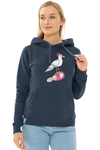 derbe Hoodie Sturmmöwin Damen Dunkelblau L | Kapuzenpullover | Möwe | Hamburg | Frauen | Navy von derbe