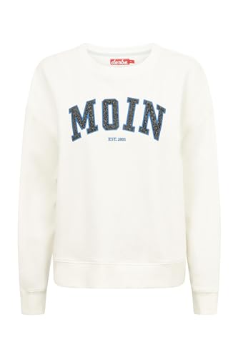 derbe Sweatshirt Moin Leo Damen Sweatshirt Weiß XL | Moin | Shirt | Leopard | Hamburg von derbe