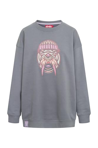 derbe Sweatshirt Walross Bunt Damen Grau Crewneck M | Stick | Hamburg | Rundhals von derbe