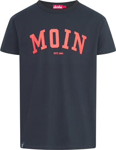 derbe T-Shirt Moin, L, Jet Black/red von derbe