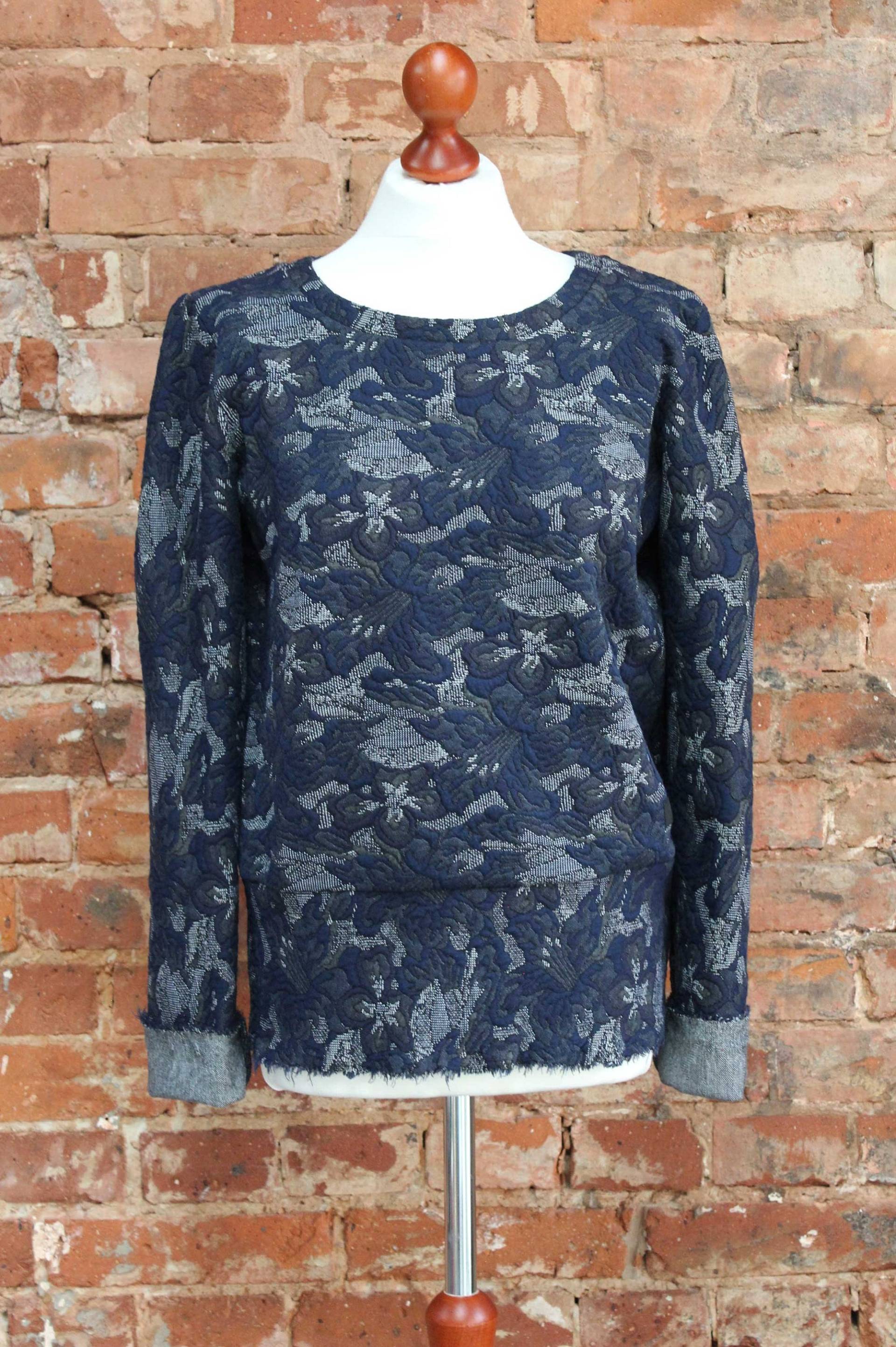 Pullover, Kurzpullover, Sweater, Baumwolle, Polyester, Gemustert, Blau Grau Pullover, Kurzpullover, Sweater, Baumwolle, Polyester, Gemustert, Blau Grau von derkalteHerd