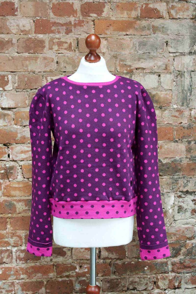 Pullover, Kurzpullover, Sweater, Strick, Baumwolle, Punkte, Polka-Dots, Pink von derkalteHerd