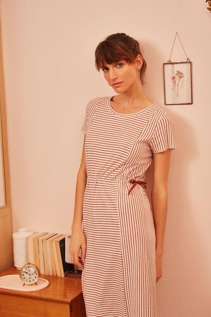 des petits hauts - Kleid KIMCHI weiß/braun - Gr. - 2 von des petits hauts